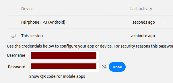 Login and password Example of Login and password created