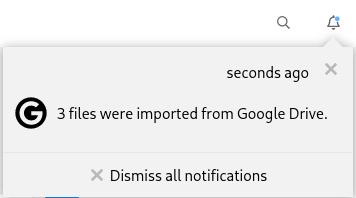 Notification after a successful Drive files import
