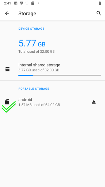 SDCard is now Portable Storage alt text