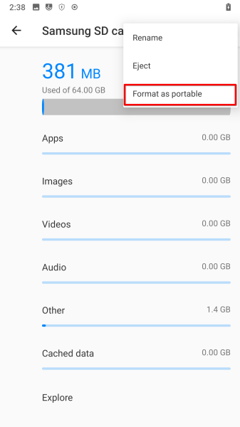 Format as Portable Storage alt text